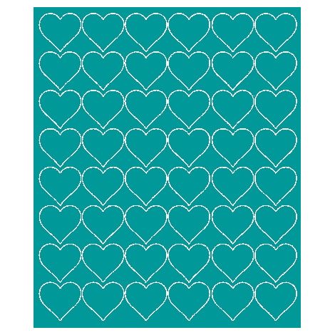 Autocollants en forme de cœur pour la Saint-Valentin, 3 cm, 48 pièces, turquoise mat