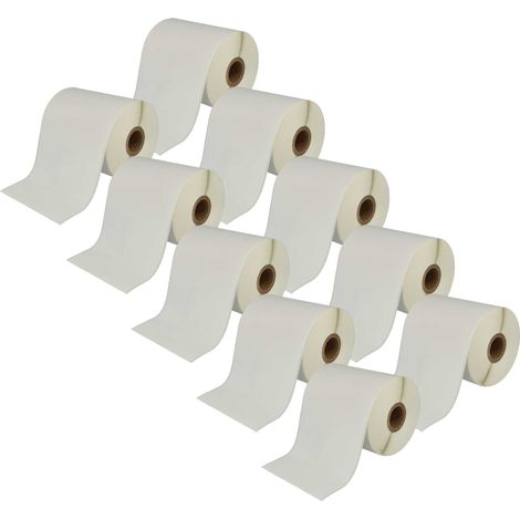 vhbw 10x Label Roll 102mm x 44.3m (1 Label) Replacement for Brother RD-S01E2 for Label Maker (1/5)
