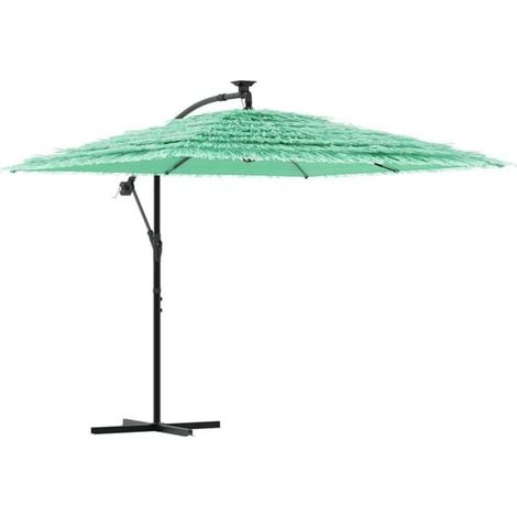 Parasol de jardin, poteau en acier vert, dimensions 246 x 246 x 230 cm (1/5)