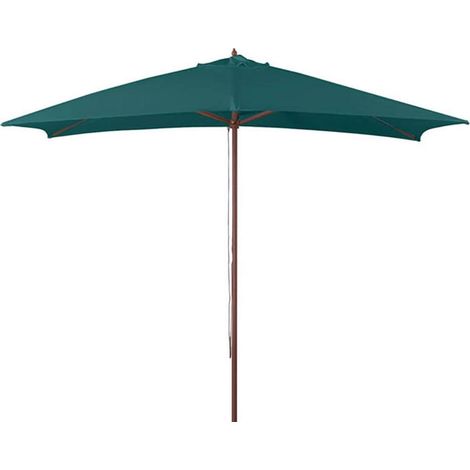 VERDELOOK Ombrellone in Legno a carrucola, 3x3 m, Verde Scuro, per arredo Esterni Giardino (1/3)