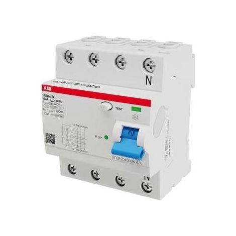 ABB Stotz S&J FI-Schutzschalter TypB 4P 63A, 300mA, 3kA, 4TE F204B-63/0, 3-4TE (1/5)