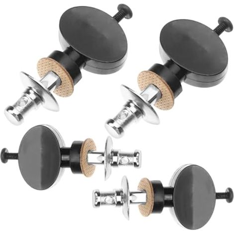 Lot de 4 chevilles d'accordage pour ukulélé, à vis réglable, design compact, en plastique et métal, noires (1/5)