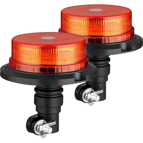 2PCS Gyrophare LED Rotatif Orange 10V-30V Flash Beacon Flexible DIN Pole 12 LED 3 Modes d'Eclairage Etanche Anti-Poussière pour La Police Le Camion de Pompiers l'Ambulance (1/5)