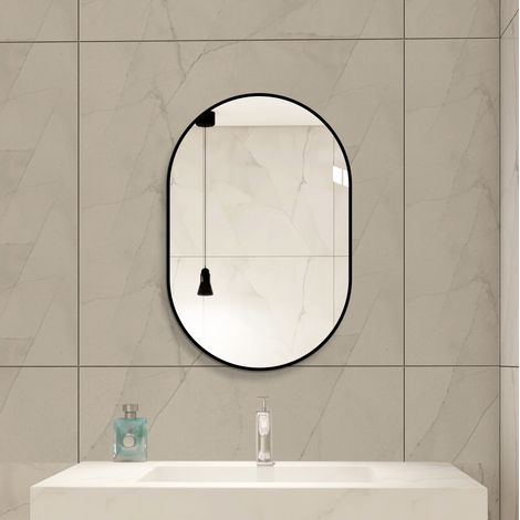 Miroir arche 60x90 cm cadre noir aluminium HAVRYA (1/5)