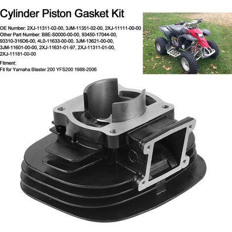 Kit de joint de piston/cylindre (pâte d'étanchéité) compatible avec YAMAHA BLASTER 200 YFS200 1988-2006 2XJ-11311-02-00 3JM-11351-02-00 2XJ-11111-00-00. Exclusivité entrepôt international. (1/4)