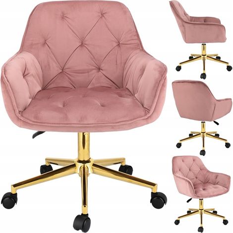 Poltrona LARGO rosa su piede dorato (1/5)