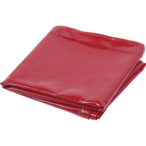 Rideau écran de soudage en polyéthylène ignifuge 5,71 x 7,68 pi suspendu 6 niveaux protection rouge atelier industriel avec 32 colliers (1/5)