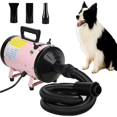 Dog Hair Dryer Professional High Velocity Blower blaster Hot and Cold Adjustable stepless Airflow Drying Deshedding with Dog Grooming Brush (1/5)