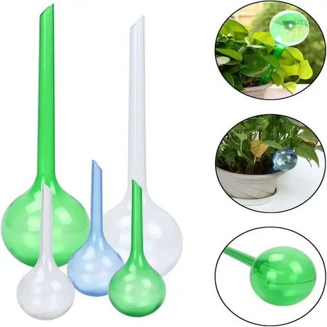 (5 pièces - Vert - S) Boules d'arrosage automatiques pour plantes, arroseurs de jardin, système d'arrosage goutte à goutte, accessoires d'irrigation pour jardin