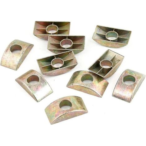 10 écrous demi-lune de couleur bronze, diamètre du trou : 8 mm, pour l’assemblage de meubles. (1/5)