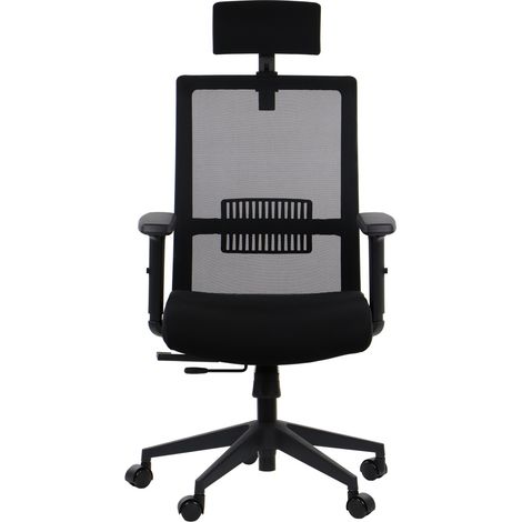 Silla giratoria Riverton M/H con asiento extensible - Varios colores - Negro-Negro (1/4)