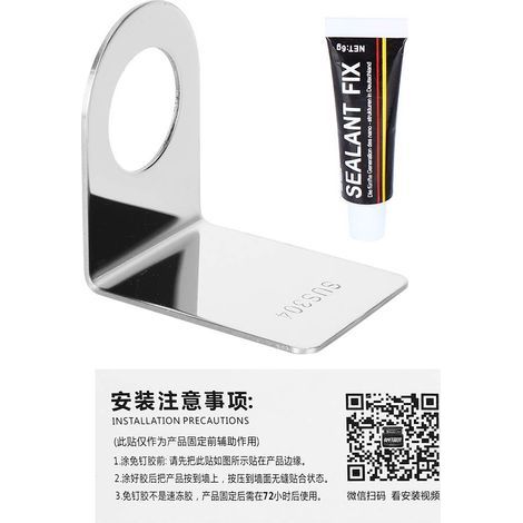 Support de Crochet de Support de Bouteille de Salle de Bains bton adhsif Non perant sur l'tagre de Rangement Murale, Cintre de Support de Bouteille de Savon d'acier Inoxydable pour la Cuisine de. (1/5)