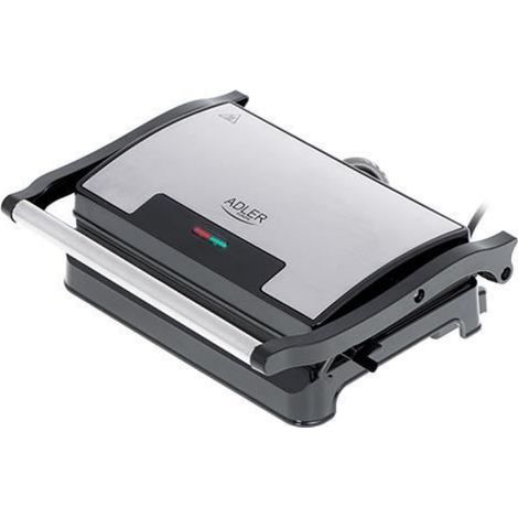 Gril Électrique - 1200 W - Plaques Antiadhésives - Réglage D'inclinaison - Noir Blanc - 27 x 22 x 8,5 cm (1/5)