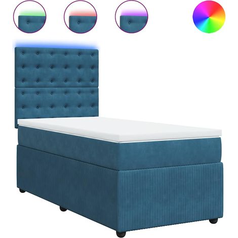 Sommier à lattes de lit avec matelas bleu 100x200 cm vidaXL (1/5)