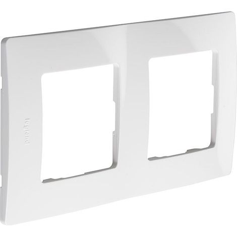 Legrand 665002 - Placa de 2 posiciones - Blanco puro