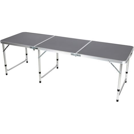 Table de camping pliante aluminium 180 cm - Format valise avec poignée - 6 à 8 personnes - Livraison gratuite