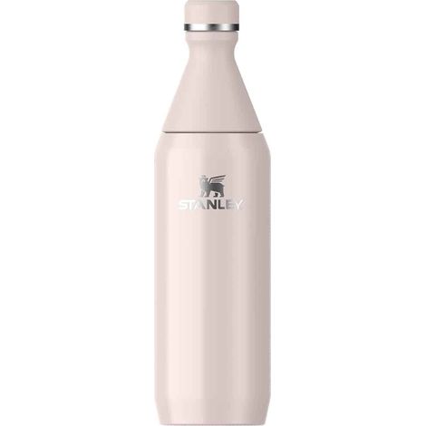 Stanley 1913 All Day Slim Trinkflasche Edelstahl 0.6L - Thermosflasche Kühlt 6 Stunden - 11 Stunden Eisgekühlt - BPA-Frei - Auslaufsichere Wasserflasche - Spülmaschinenfest - Rose Quartz