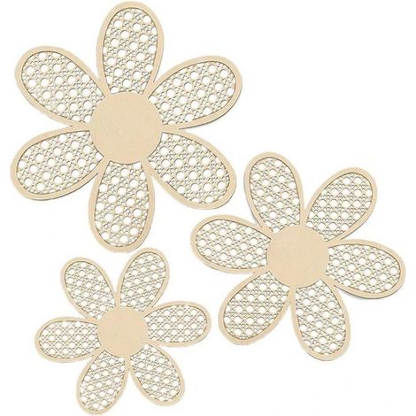 Déco murale rotin marguerite bohème 3 pièces maison bureau chambre