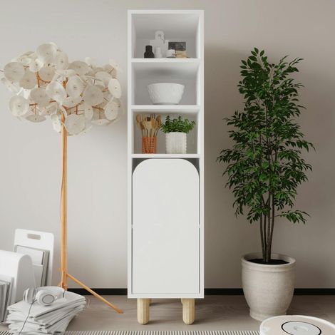 Colonne de rangement blanche, 1 porte courbe VAREN (1/5)