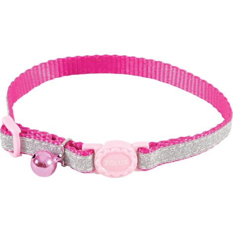 Collier SHINY nylon réglable de 17 à 30 cm rose pour chat - zolux (1/2)