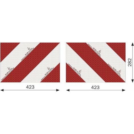 Kit 2 pannelli adesivi omologati per segnalazione su strada 423x282mm