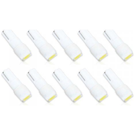 10 Lampadine LED T5 12V W1.2W Bianche 6000K SMD 5050 per Cruscotto Auto Moto