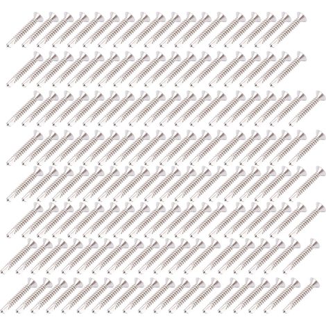 Vis à bois tête fraisée cruciforme, 150 pièces, inox 304, vis de remplacement M4,8 x 32 mm, idéales pour fixation solide. (1/5)