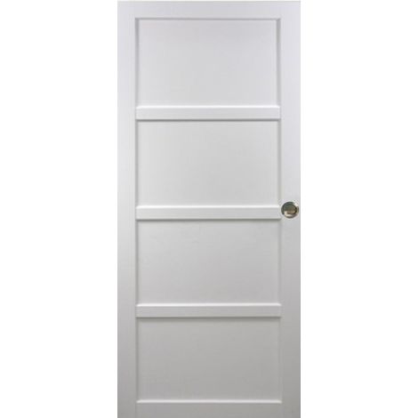 Porta scorrevole Tamera bianca a 4 pannelli H204 x L93 cm, conchiglie Gd Menuiseries