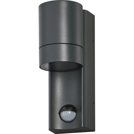 OSRAM Luminaire extérieur ENDURA CLASSIC ISIDOR W S, applique murale, GU10, gris foncé, aluminium, installation facile, éclairage indirect, IP65, capteur de lumière du jour, détecteur de mouvement (1/4)