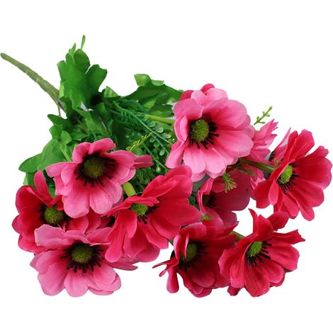 Fleurs Artificielles - Marguerites en Soie et Plastique - Décoration Intérieure Extérieure - Bouquets pour Mariage Centre de Table Ferme - 4 Bouquets × 7 Branches (1/5)