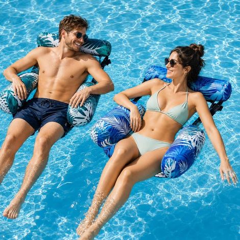 Lot de 2 Fauteuil Gonflable Piscine Adulte, Fauteuil Flottant avec Dossiers Confort, Fauteuil Flottant de Piscine, Bouée Piscine Matelas Gonflable, pour Fêtes Été Plage Lac Aquati (1/5)