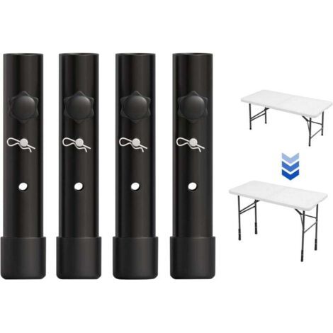 Pair Set mit 4 Tischbeinverlängerungen für Klapptische, für gebogene und gerade Beine, verstellbare Klapptischbeinerhöhungen, für eine Höhe von (19,8 cm)