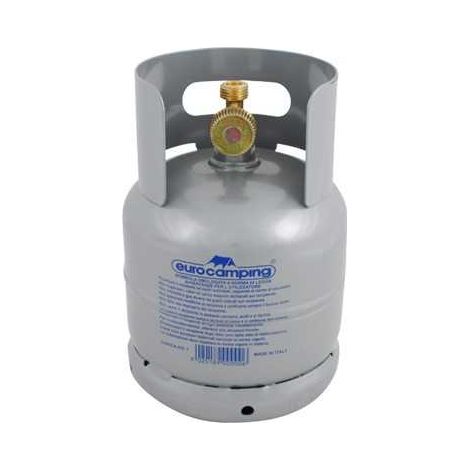 Bouteille vide de propane 2,5L – Robinet Italie 20x14 gauche – Vanne anti-rupture – Certification CE T-PED – Eurocamping