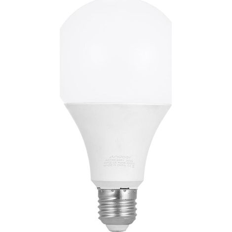 Ampoule LED Andoer E27 30W Économie d'Énergie 5500K Blanc Jour Lumière Douce pour Studio Photo Vidéo Maison