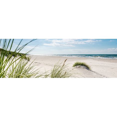 Tableau sur toile plage apaisée 30x97 cm - Impression sur Toile Murale Décorative - Image imprimée en HD sur Toile - Toile sur Châssis en Bois FSC - Fabriqué en France (1/5)