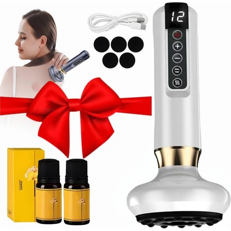 Appareil de massage anti-cellulite électrique portable cc&dd outdoors - 12 modes d'aspiration réglables pour un massage thérapeutique anti-cellulite (Blanc) (1/5)