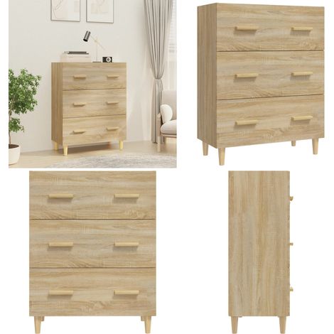 Sideboard Sonoma-Eiche 70x34x90 cm Holzwerkstoff - Schreibtisch - Wohnzimmermöbel - Sideboard - Regal - Eichefarbenes Möbel - Home & Living (1/5)