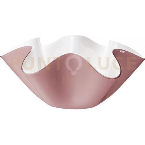 PORTAVINO GRANDE CONTENITORE SOFT IN CRISTALLO ACRILICO BIANCO E ROSA CIPRIA