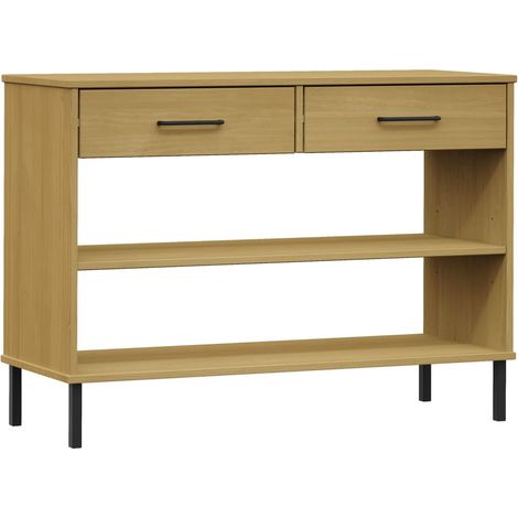 Maison Exclusive - Mobile Consolle Gambe Metallo Marrone Legno Massello Pino OSLO