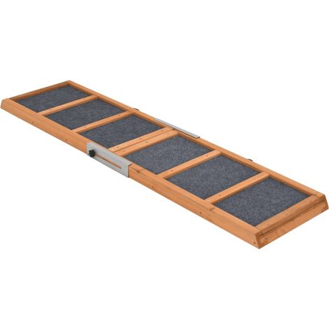 Rampe pour chiens gris 120x30 cm bois de sapin solide (1/5)