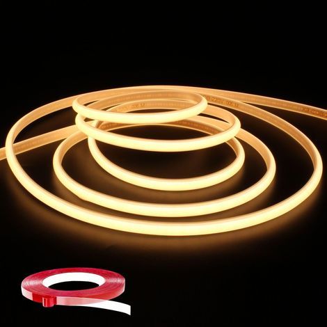 220V COB LED Strip, 3M Flexible DIY LED Strip Light, IP65 Waterproof, 3000K LED Strip, 3M, Warm White (1/5)