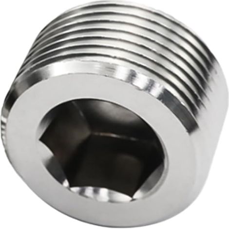 Bouchon de tuyau en acier inoxydable 304 à filetage mâle G3/8" (BSPP 0,95 cm), bouchon d'arrêt avec joint, bouchon de tuyau pour tuyau de robinet (G3/8") (1/5)