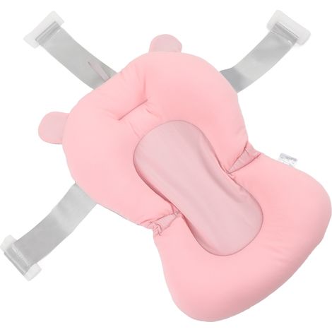 Coussin de bain flottant, sûr, pliable et réglable pour bébé, ours rose (1/5)