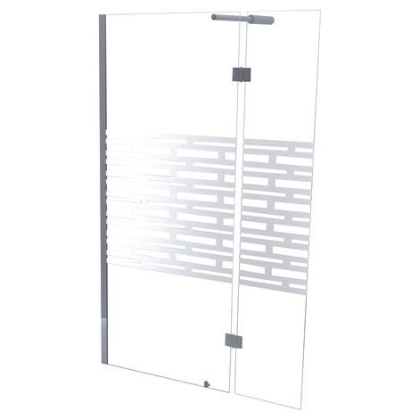 ONDEE ZEN - Paroi de douche CARIBA - Finition Chromé Sérigraphié Ep.6mm - 2 volets 90x210cm (1/3)