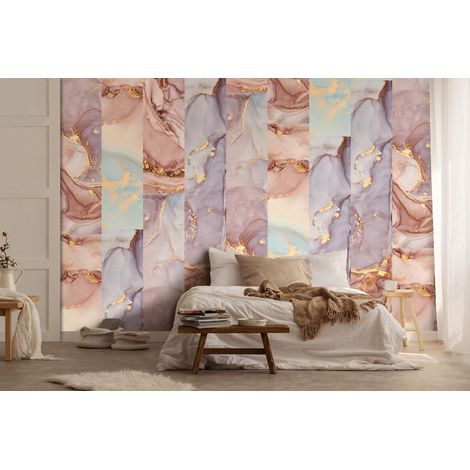 Wallarena Vliestapete Marmoroptik Gold, für Wohnzimmer und Schlafzimmer, 10 m x 50 cm – inkl. Kleister & Anleitung