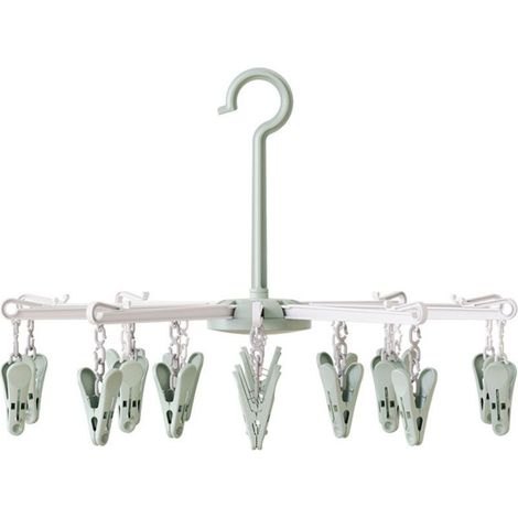 Paquet de 1 séchoirs à Chaussettes, étendoir pivotant, Cintre à Crochet Coupe-Vent, Chaussettes à Linge suspendues, étendoir Portable, pour sous-vêtements, Chaussettes, vêtements (1/5)