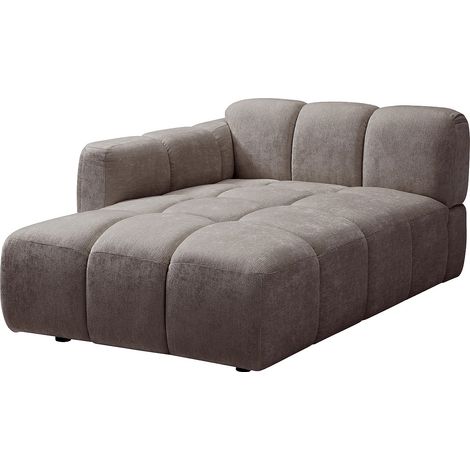 Chaise longue sinistra in tessuto testurizzato talpa - CARLIVI