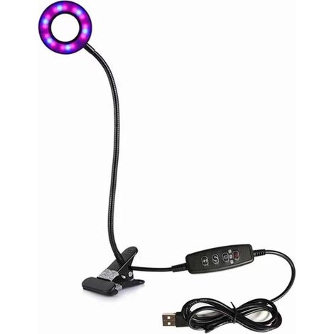 LED 1 tête clip plante grandir lumière remplir lumière spectre complet lumière du soleil pépinière succulente 3.5 pouces (1/2)
