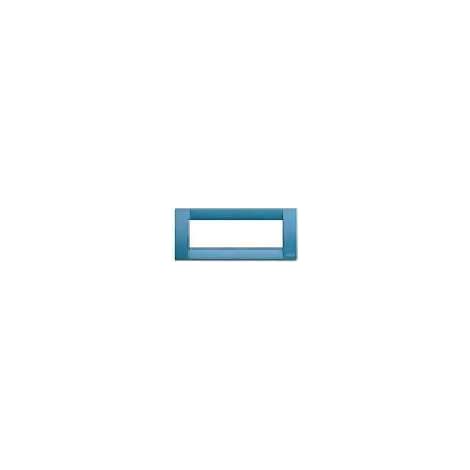Vimar - Placca classica 6 moduli in metallo Serie Idea colore turchese 16736.06