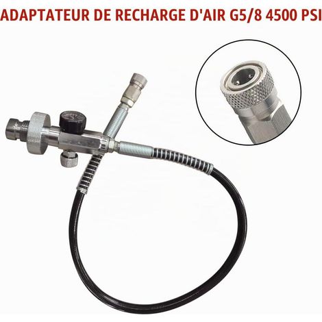 Station de remplissage de paintball 4500 PSI, kit de chargement pour station de remplissage de paintball PCP, adaptateur de chargement pour station de remplissage PCP pour station de (1/5)
